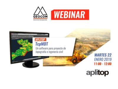 Próximo Webinar 22 de enero: Presentación de TcpMDT: Software para proyectos de Topografía e Ingeniería Civil